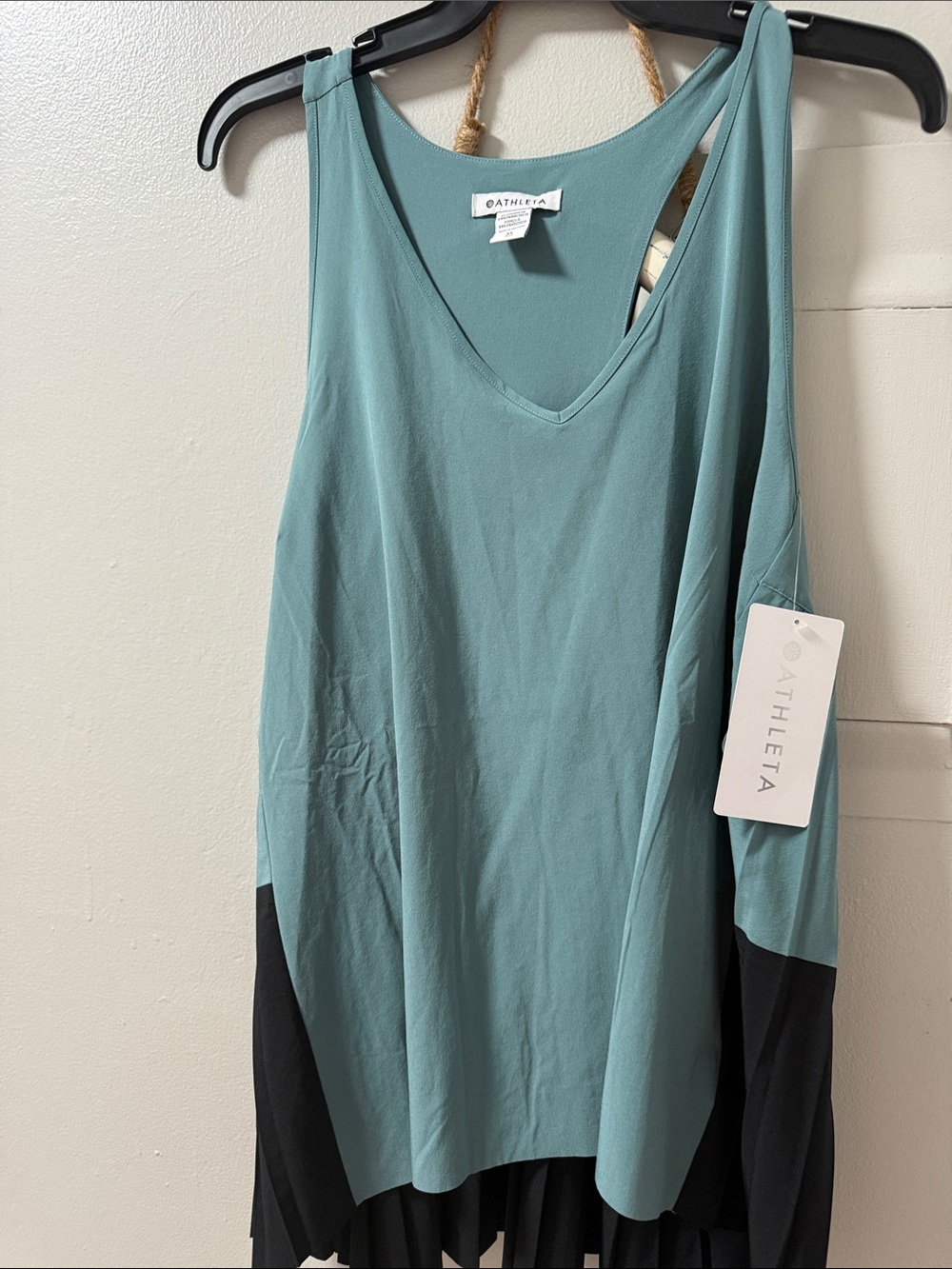 Athleta Teal and Black V-Neck Tank Top